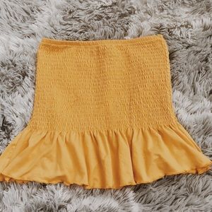 yellow tube top w/ ruffles at the bottom !